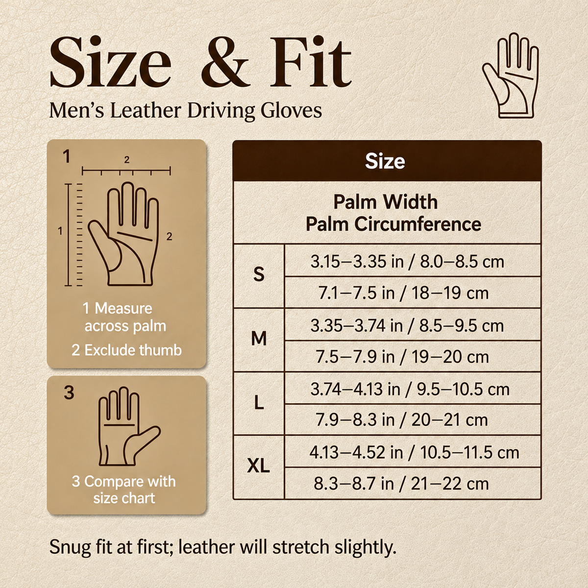 Vintage Brown Leather Driving Gloves
