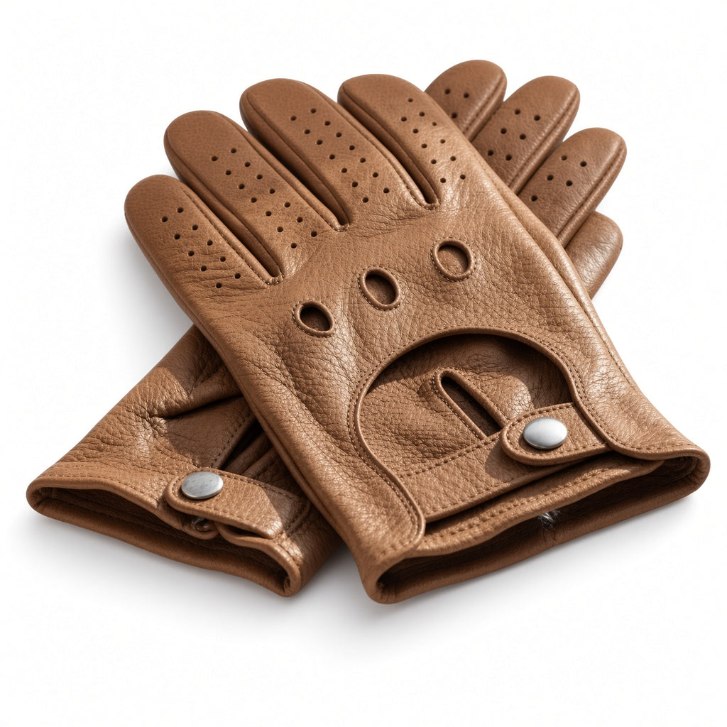 Vintage Brown Leather Driving Gloves
