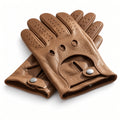 Vintage Brown Leather Driving Gloves
