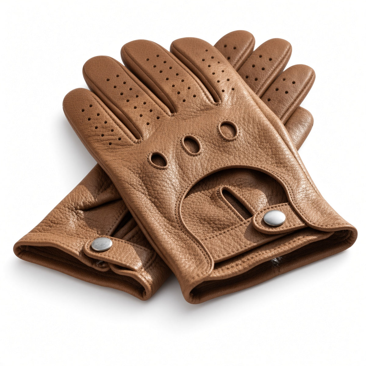 Vintage Brown Leather Driving Gloves