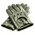 Sage Gray Leather Driving Gloves