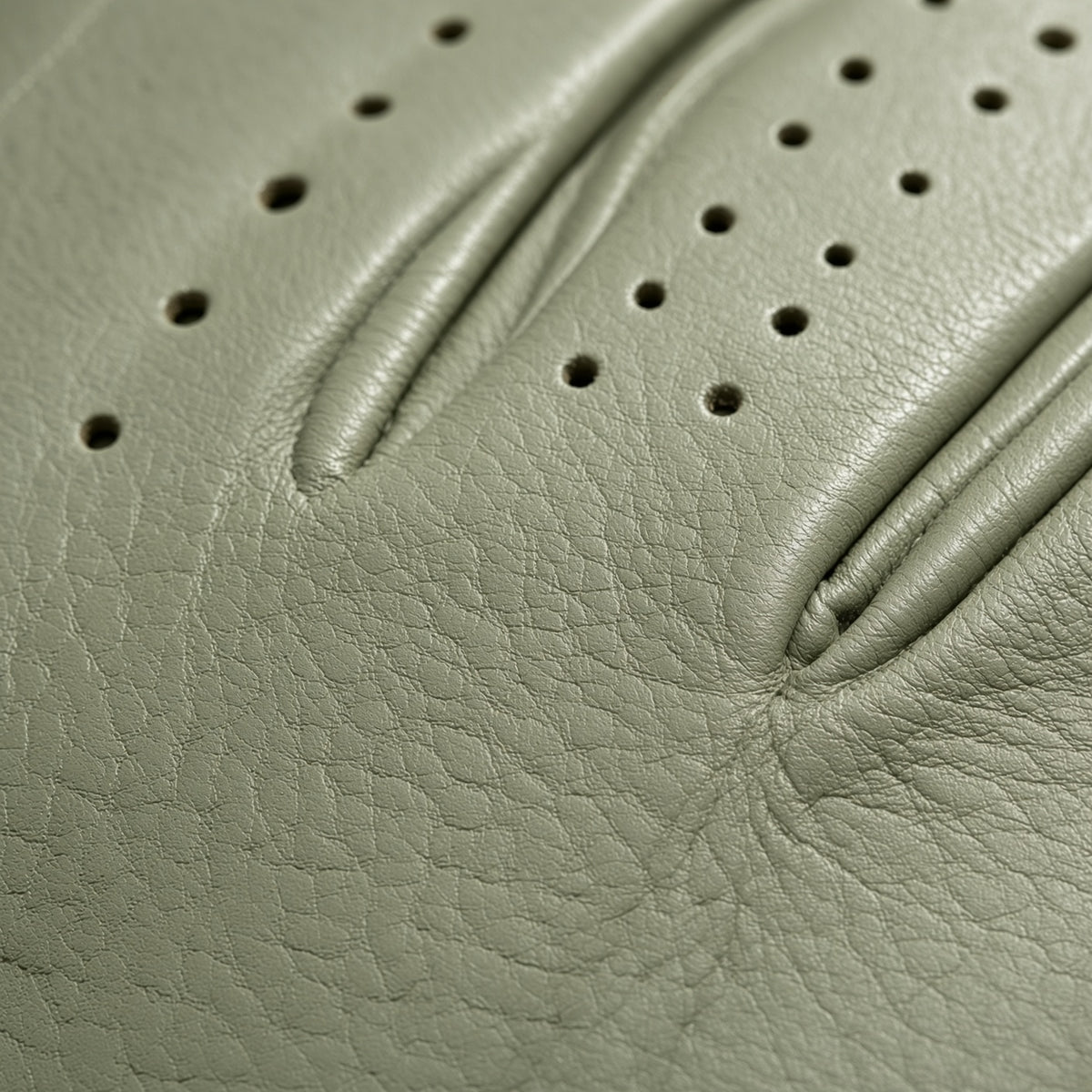 Sage Gray Leather Driving Gloves