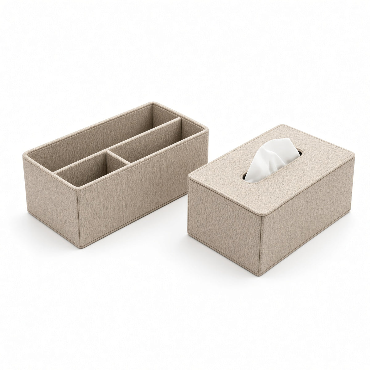 Linen Fabric Car Console Storage Set