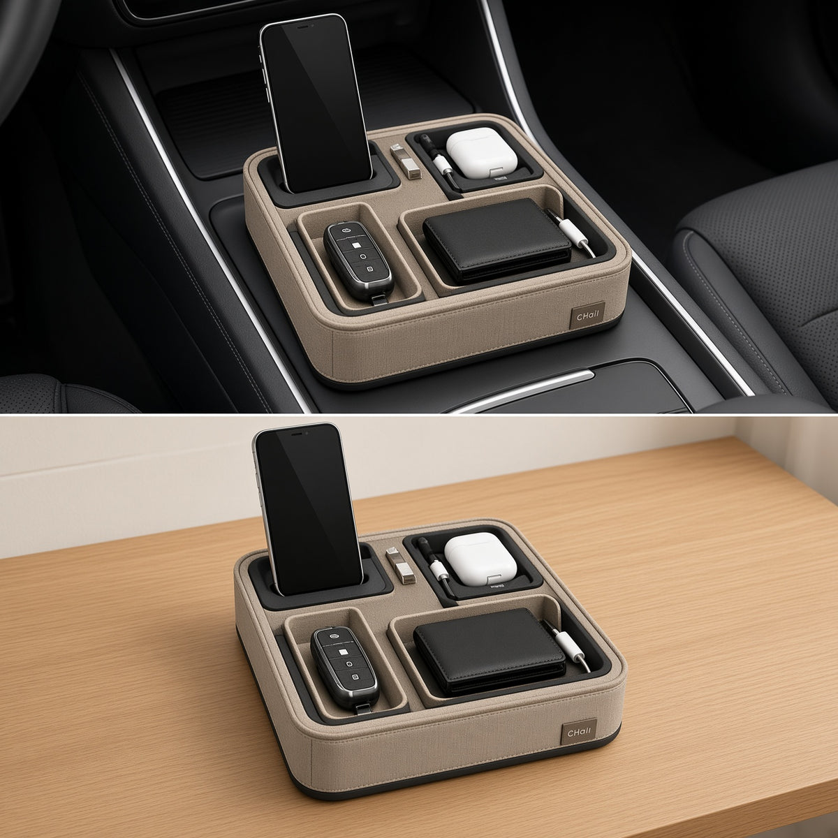 Car Console Organizer Tray