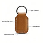 Genuine Leather Item Tracker Holder Keychain