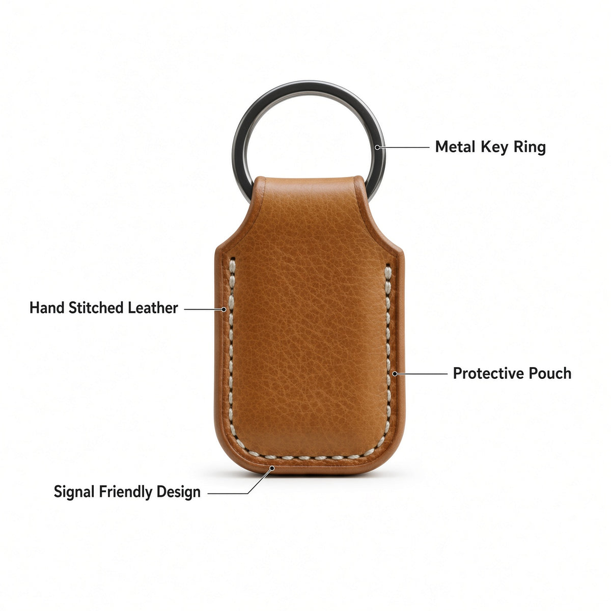 Genuine Leather Item Tracker Holder Keychain