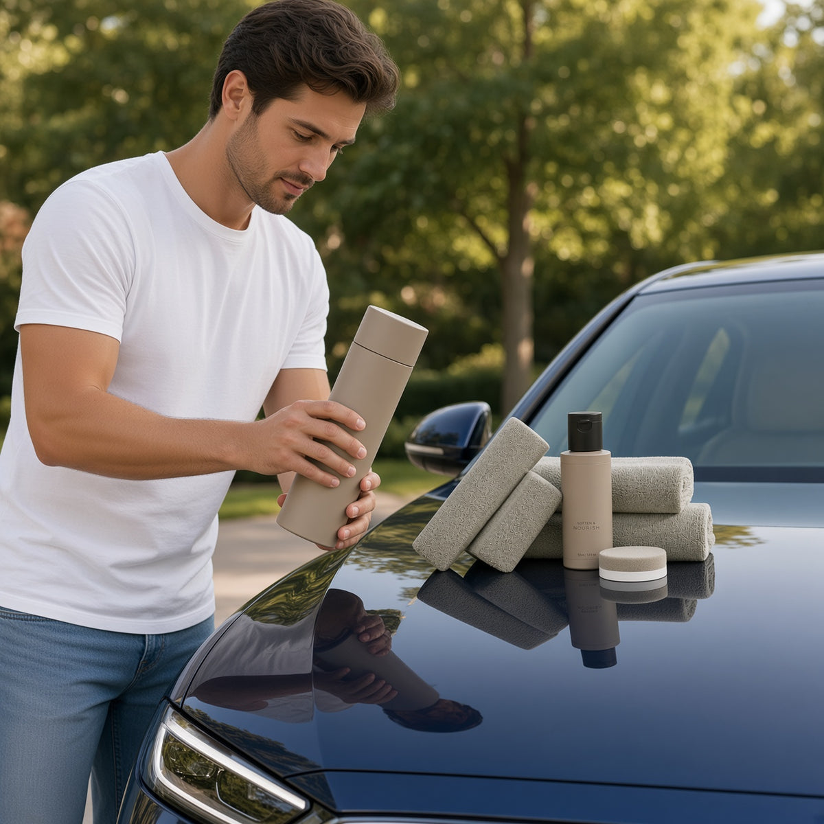 Car Care Cleaning Kit with Storage Bottle